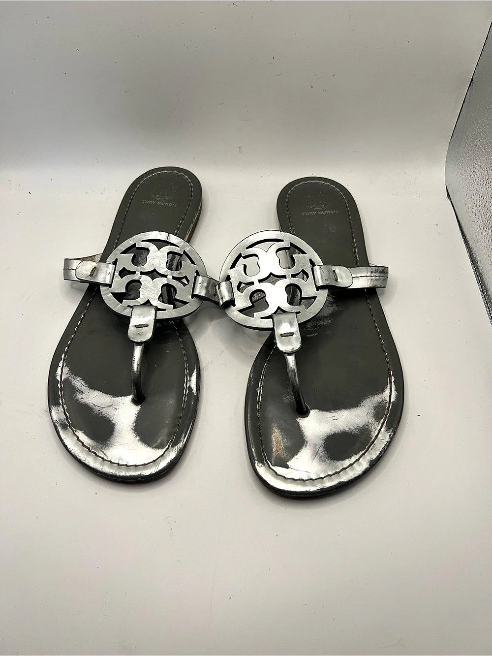Tory Burch Mini Miller Jelly Thong Sandal Gray & Silver